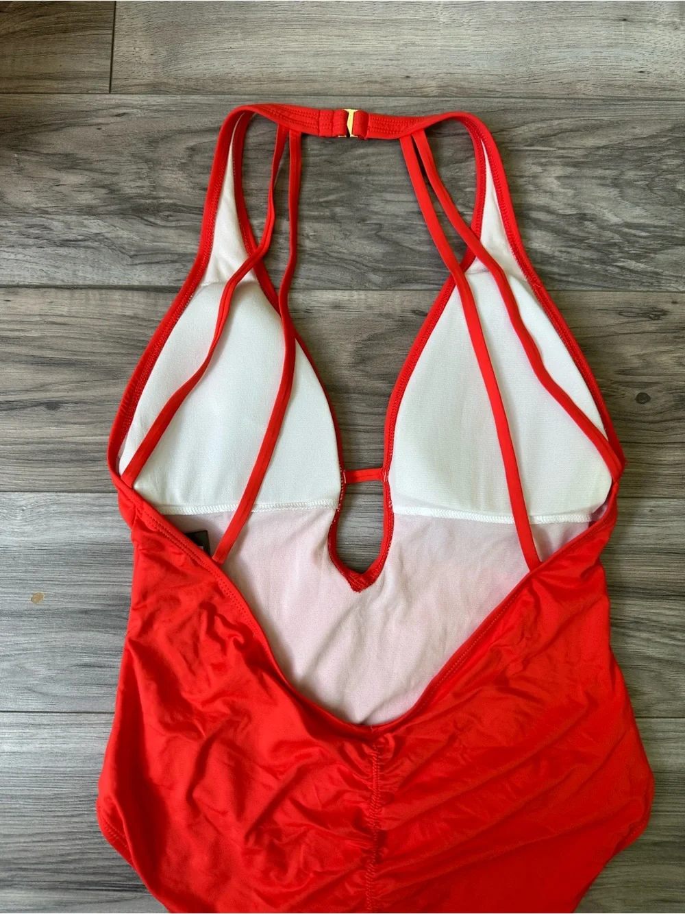 NWT Vince Camuto One-Piece Plunge Neck Swimsuit with Scrunch Bootie Koi Size 14 - Picture 7 of 11